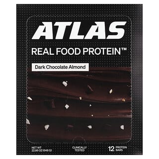 Atlas Bar, Barra de Proteína, Chocolate Amargo e Amêndoa, 12 Barras, 54 g (1,9 oz) Cada