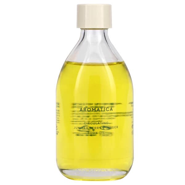 Aromatica, 迴圈身體油，杜松子和薑，3.3 液量盎司（100 毫升）