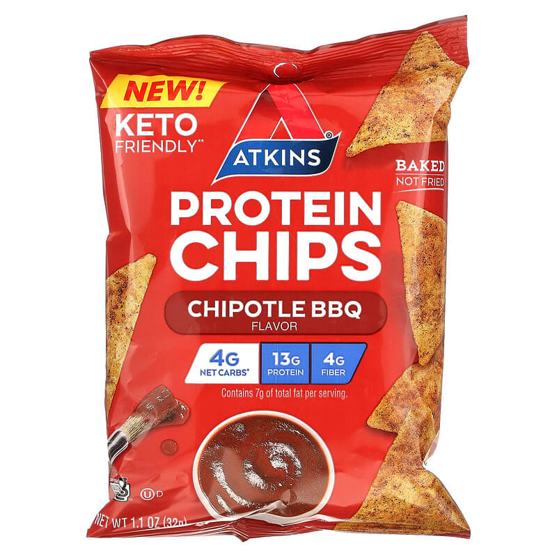 Protein Chips, Chipotle BBQ, 8 Bags, 1.1 oz (32 g) Each