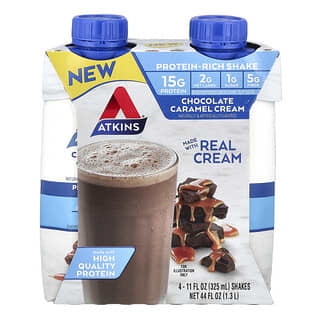 Atkins, Protein-Rich Shake, Chocolate Caramel Cream, 4 Shakes, 11 fl oz (325 ml) Each