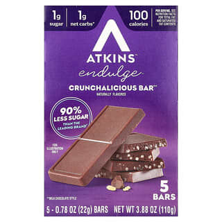 Atkins, Endulge™, Barre croustillante, 5 barres, 22 g chacune