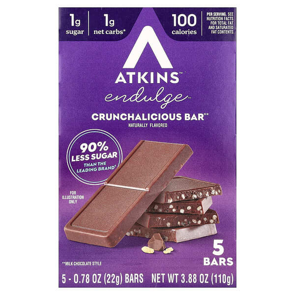 Atkins, Endulge™, 크런처리셔스 바, 바 5개, 각 22g(0.78oz)