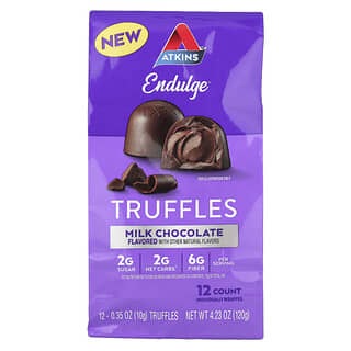 Atkins, Endulge™, Truffles, Milk Chocolate, 12 Count, 0.35 oz (10 g) Each