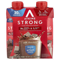 Strong, High Protein Shake, Milk Chocolate, 4 Shakes, 11 fl