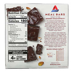 Atkins, Barrita proteica para comidas, Barrita de brownie con doble chocolate, 5 barritas, 48 g (1,69 oz) cada una