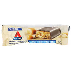 Atkins, Snack, Karamell-Schoko-Erdnuss-Nougat-Riegel, 5 Riegel, je 44 g (1,55 oz.)