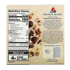 Atkins, Snack, Triple Chocolate Bar, 5 Bars, 1.41 oz (40 g) Each