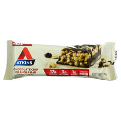 Atkins, Barra de Cereal com Gotas de Chocolate, 5 Barras, 1,69 oz (48 g) Cada