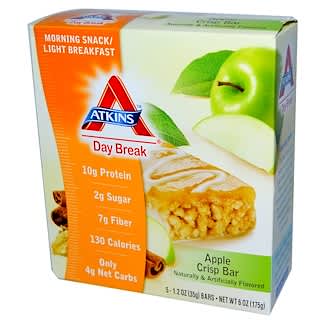 Atkins, Day Break, Apple Crisp Bar, 5 Bars, 1.2 oz (35 g) Each