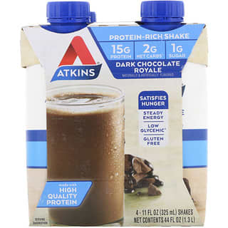 Atkins, ダークチョコレート ロイヤルシェイク、4 個、各 11 fl oz (325 ml)