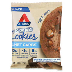 Atkins, 零食，蛋白餅乾，雙重巧克力碎，4 塊，每塊 1.38 盎司（39 克）