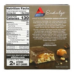 Atkins, Endulge, caramelo masticable de nuez, 5 barras, 1,2 oz (34 g) cada una