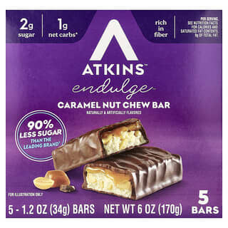 Atkins, Endulge™, батончик с карамелью и орехами, 5 шт. по 34 г (1,2 унции)