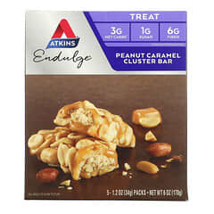 Atkins, Endulge, Peanut Caramel Cluster, 5 Bars, 1.2 oz (34 g) Each