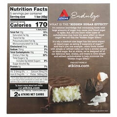 Atkins, Endulge, barra de chocolate con coco, 5 barras, 1,41 oz (40 g) cada una