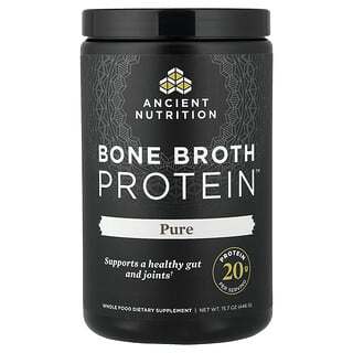 Ancient Nutrition, Bone Broth Protein, tiszta, 15,7 uncia (446 g)