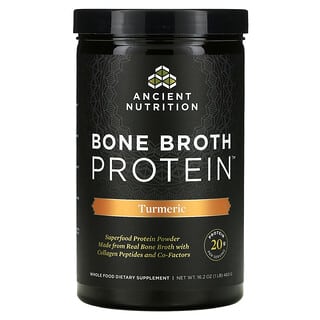 Dr. Axe / Ancient Nutrition, Proteína de caldo ósseo, cúrcuma, 460 g (1 lb)