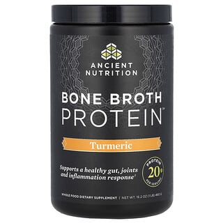 Ancient Nutrition, Protéines de bouillon d'os, curcuma, 460 g