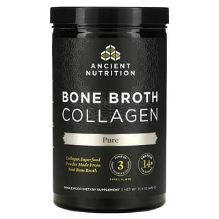 Dr. Axe / Ancient Nutrition, Bone Broth Collagen, 순수, 450g(15.9oz)