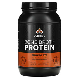 Dr. Axe / Ancient Nutrition, Proteína de caldo de huesos, Chocolate, 1008 g (2,22 lb)