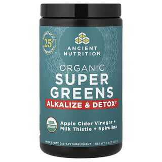 Ancient Nutrition, Ekologiska supergreens, alkalisering och detox, 7.5 oz (213 g)