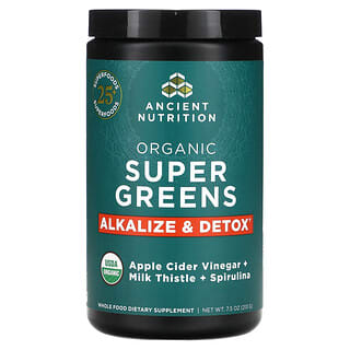 Ancient Nutrition, Superverduras orgánicas, Alcalinizantes y desintoxicantes`` 213 g (7,5 oz)