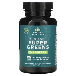 Dr. Axe / Ancient Nutrition, Organic Super Greens, Energizer, 90 Tablets
