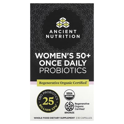 Ancient Nutrition, Women 50+, Once-Daily Probiotic, 25 Billion CFU, 30 Capsules