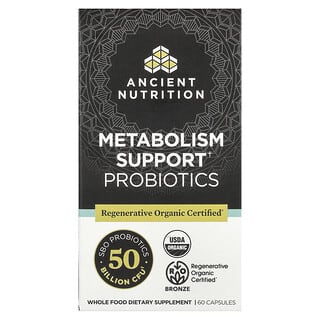 Ancient Nutrition, Probiotiques de soutien du métabolisme, 60 capsules