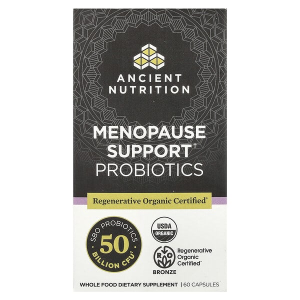 Ancient Nutrition, 폐경기 증상 완화 프로바이오틱, 500억CFU, 캡슐 60정
