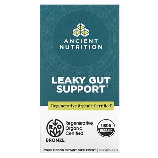 Ancient Nutrition, Leaky Gut, поддержка кишечника, 90 капсул