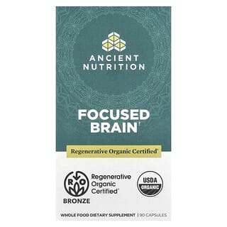 Ancient Nutrition, Cerebro enfocado`` 90 cápsulas