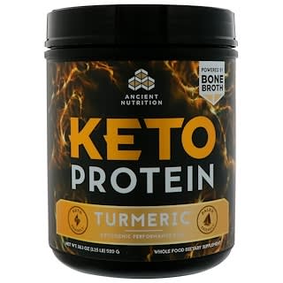 Ancient Nutrition, Keto Protein, Ketogenic Performance Fuel, Turmeric, 18.3 oz (520 g)