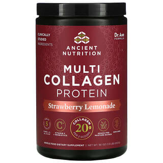 Dr. Axe / Ancient Nutrition, Multi Collagen Protein, Erdbeerlimonade, 513 g (1,13 lbs.)