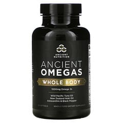 Dr. Axe / Ancient Nutrition, Ancient Omegas, для всего тела, 1000 мг, 90 мягких таблеток