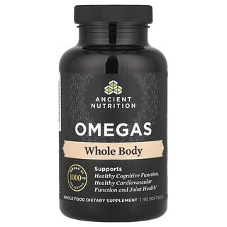 Ancient Nutrition, Omegas, Cuerpo entero, 1000 mg, 90 cápsulas blandas (333 mg por cápsula blanda)