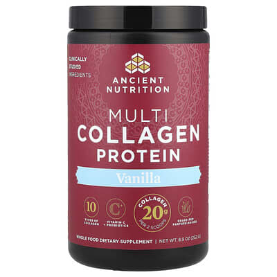 Ancient Nutrition, Multi-Collagen, Vanilla, 8.9 oz (252 g)