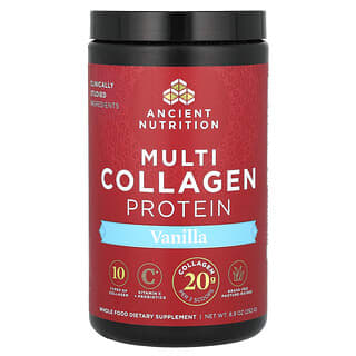 Ancient Nutrition, Proteína de Multi-Colágeno, Baunilha, 252 g (8,9 oz)