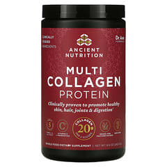 Dr. Axe / Ancient Nutrition, Proteína con múltiples colágenos, sin sabor, 242,4 g (8,6 oz)