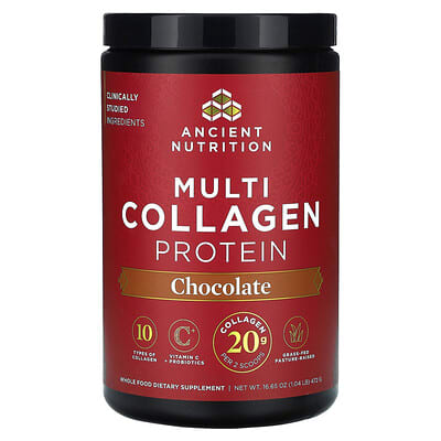 Ancient Nutrition, Multi-Collagen, Chocolate Flavor, 1.04 lbs (472 g)