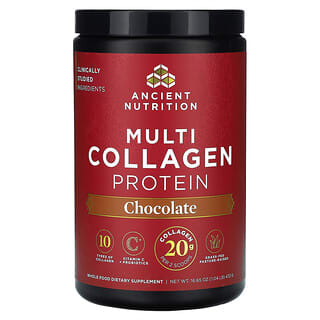 Ancient Nutrition, мультиколлагеновый комплекс с протеином, шоколад, 472 г (1,04 фунта)