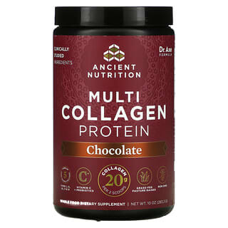 Dr. Axe / Ancient Nutrition, Multi Collagen Protein, шоколад, 10 унций (283,2 г)