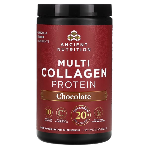 Ancient Nutrition Multi Collagen Protein, Chocolate, 10 oz (283.2 g)