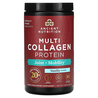 Ancient Nutrition, Proteína con múltiples colágenos, Articulaciones y movilidad, Vainilla, 212 g (7,48 oz)