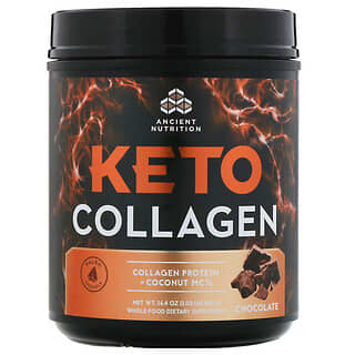 Ancient Nutrition, KetoCollagen, Proteína de colágeno y triglicéridos de cadena media de coco, Sabor a chocolate, 460 g (16,4 oz)