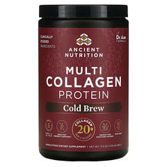 Dr. Axe / Ancient Nutrition, Proteína con múltiples colágenos, Café frío, 496 g (1,09 lb)