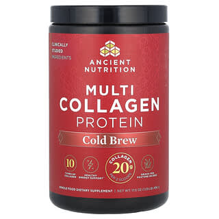 Ancient Nutrition, Proteína con múltiples colágenos, Café frío, 496 g (1,09 lb)