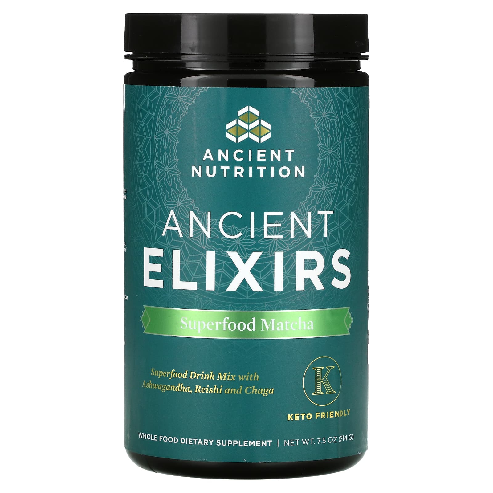 Dr. Axe / Ancient Nutrition, Ancient Elixirs, Superfood Matcha, 7.5 oz (214  g)