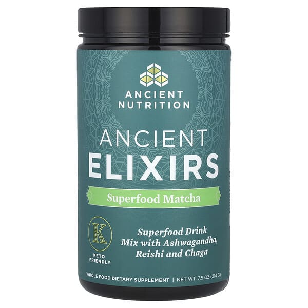 Ancient Nutrition, 에인션트 일릭서, 슈퍼 푸드 말차, 214g(7.5oz)