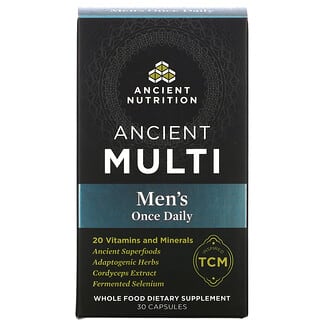 Dr. Axe / Ancient Nutrition, Ancient Multi, One Daily para hombres, 30 cápsulas